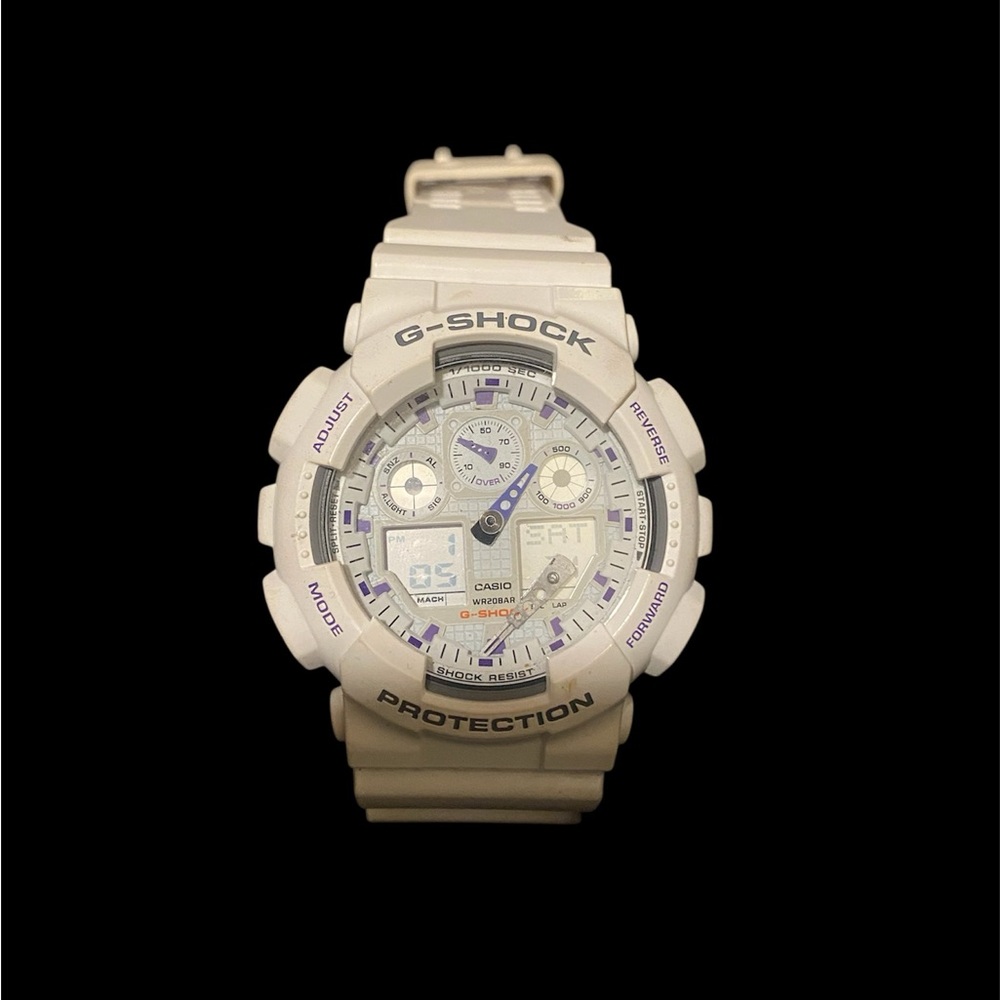 G-Shock White and Purple Watch